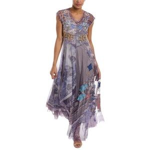 Johnny Was Allegra Purple Mesh Maxi